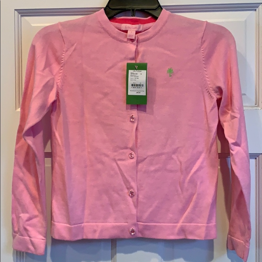 Lily Pulitzer pink cardigan. NWT.Size 12.Gorgeous